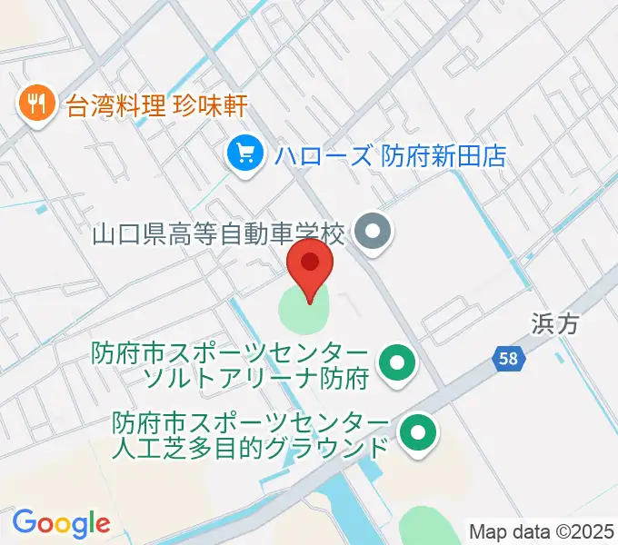 防府市スポーツセンター野球場の地図