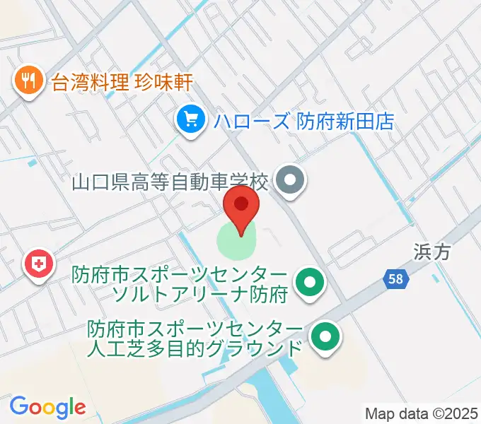 防府市スポーツセンター野球場の地図