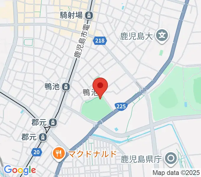 鴨池市民球場の地図