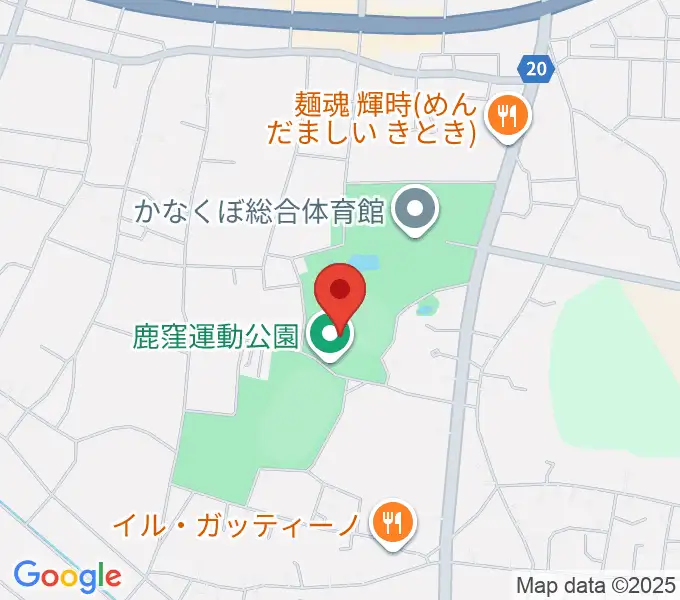 鹿窪運動公園野球場の地図