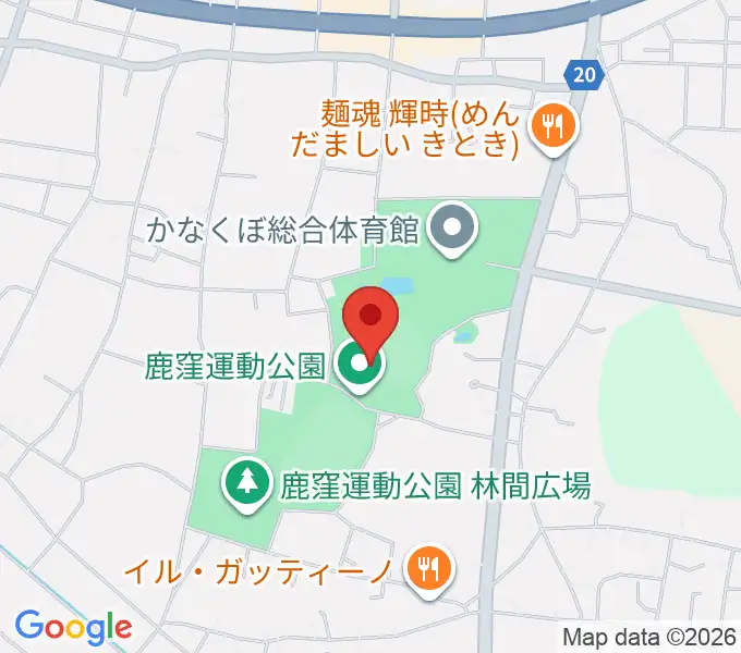 鹿窪運動公園野球場の地図