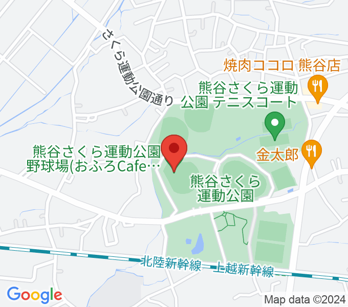 おふろcafe'ハレニワスタジアム熊谷の場所
