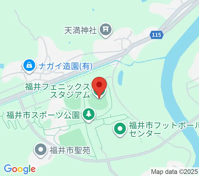 福井フェニックススタジアムの地図