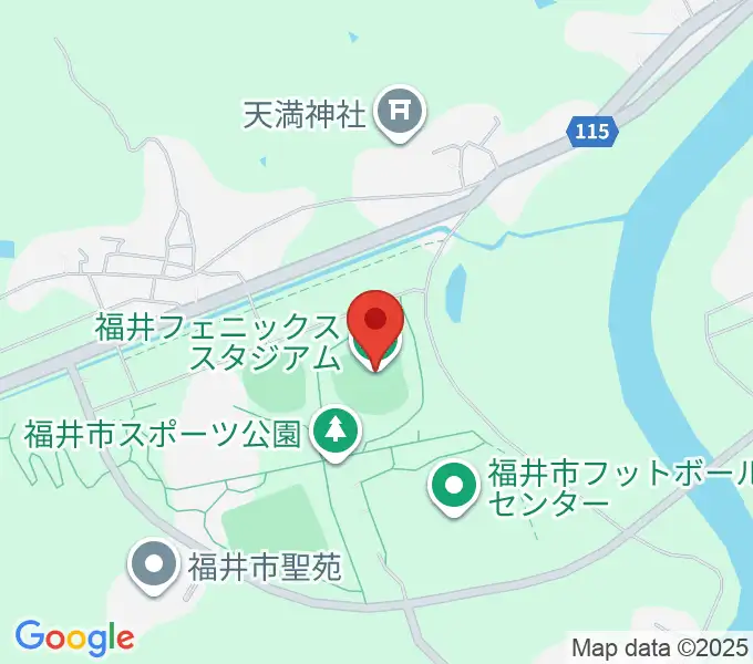 福井フェニックススタジアムの地図