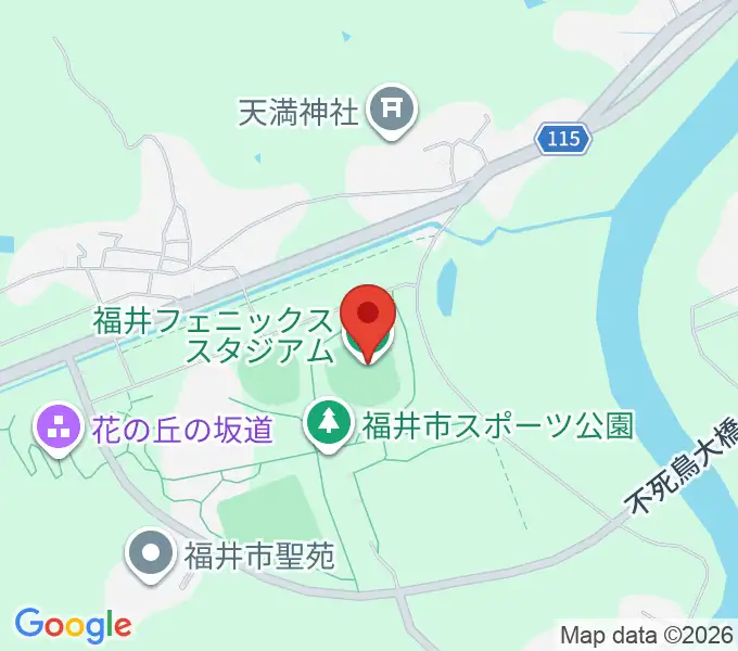 福井フェニックススタジアムの地図