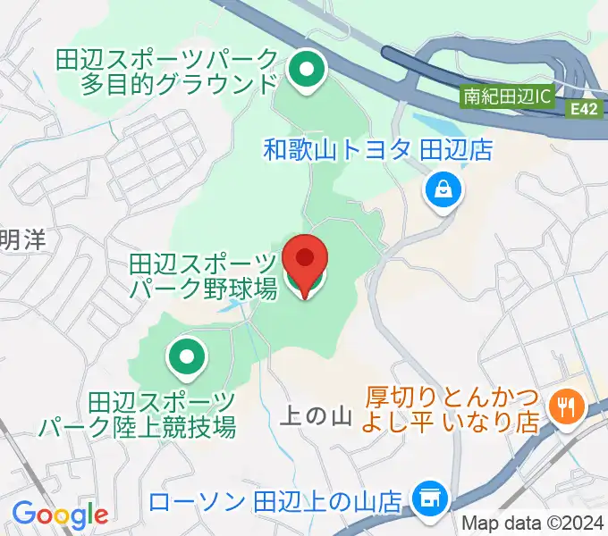 田辺スポーツパーク野球場の地図