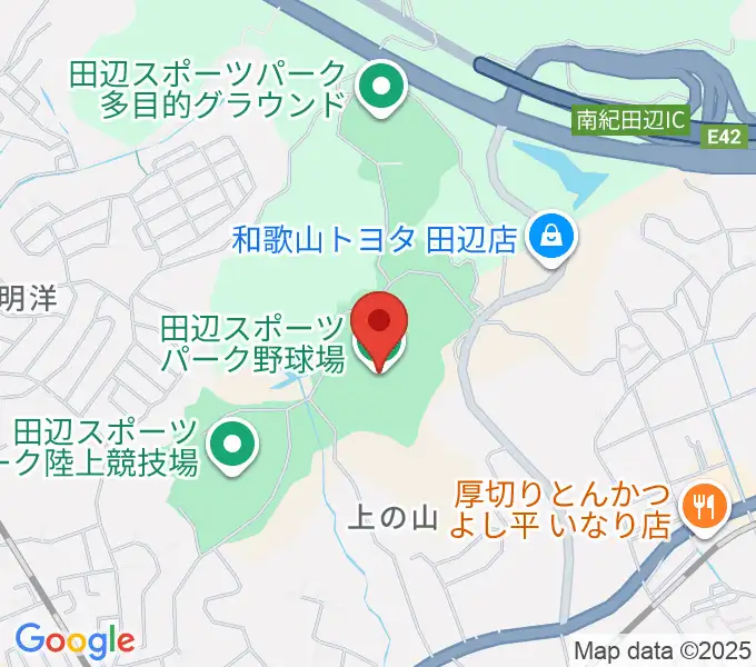 田辺スポーツパーク野球場の地図