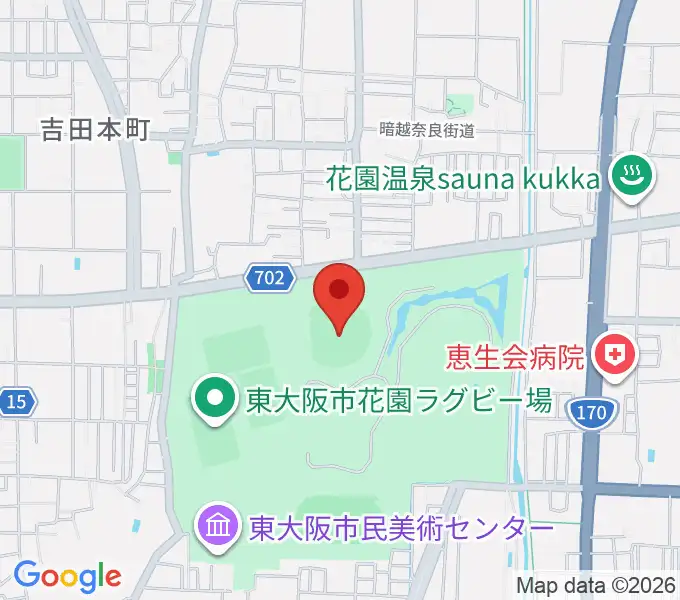 花園セントラルスタジアムの地図