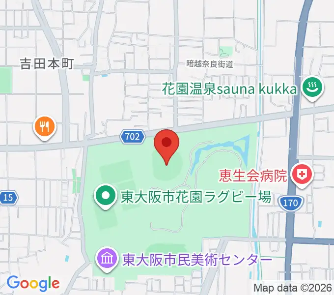 花園セントラルスタジアムの地図