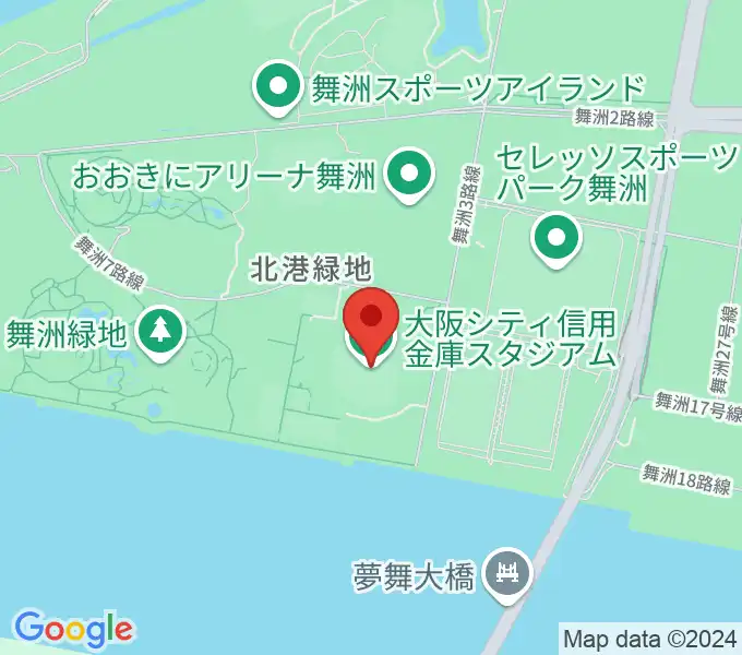 大阪シティ信用金庫スタジアムの地図