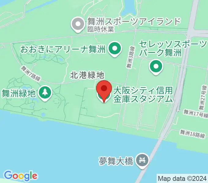 大阪シティ信用金庫スタジアムの地図