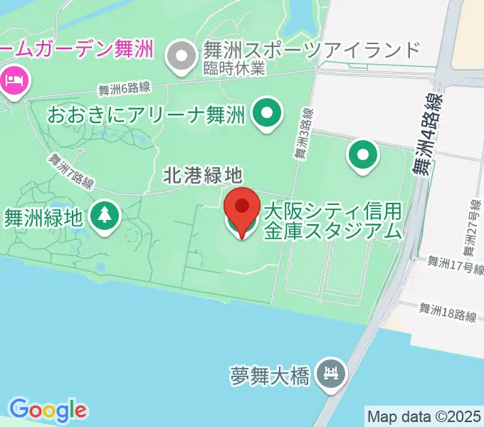 大阪シティ信用金庫スタジアムの地図