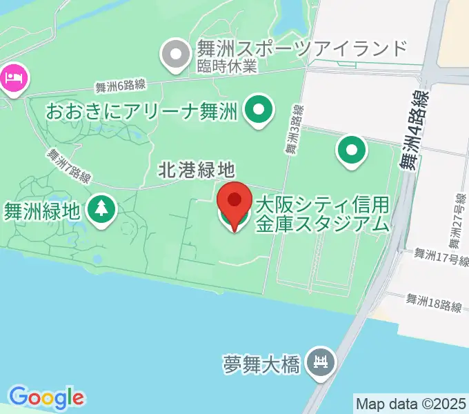 大阪シティ信用金庫スタジアムの地図