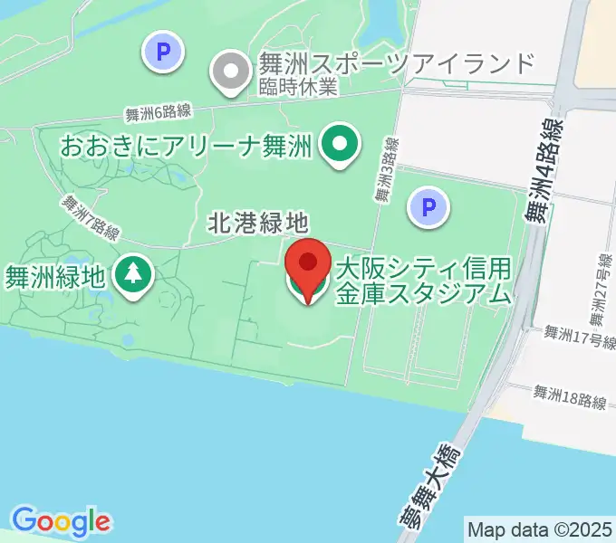 大阪シティ信用金庫スタジアムの地図