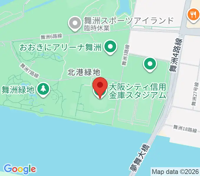 大阪シティ信用金庫スタジアムの地図