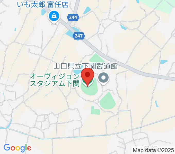 オーヴィジョンスタジアム下関の地図