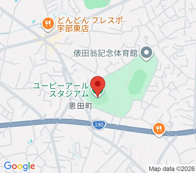 ユーピーアールスタジアムの地図