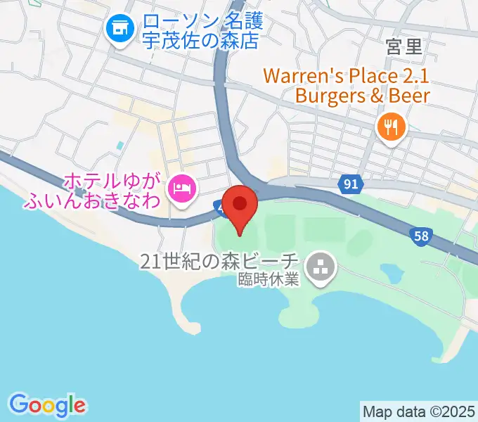 エナジックスタジアム名護の地図