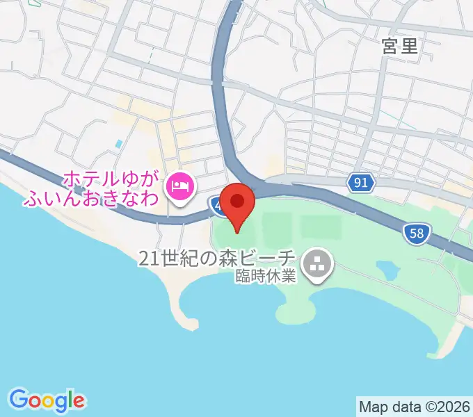 エナジックスタジアム名護の地図