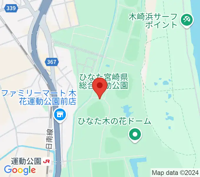 ひなたひむかスタジアムの地図