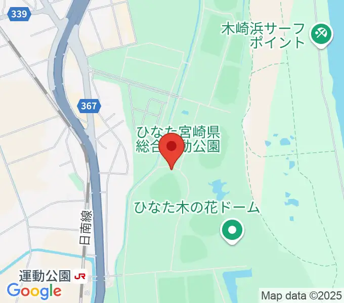 ひなたひむかスタジアムの地図