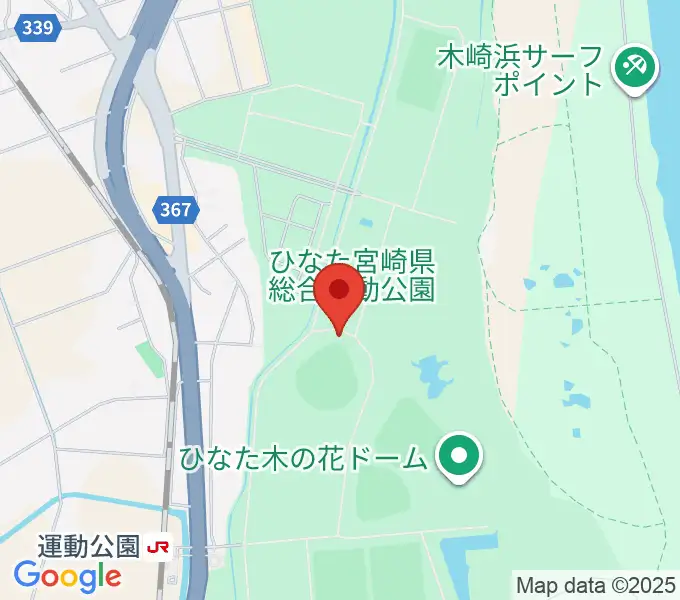 ひなたひむかスタジアムの地図