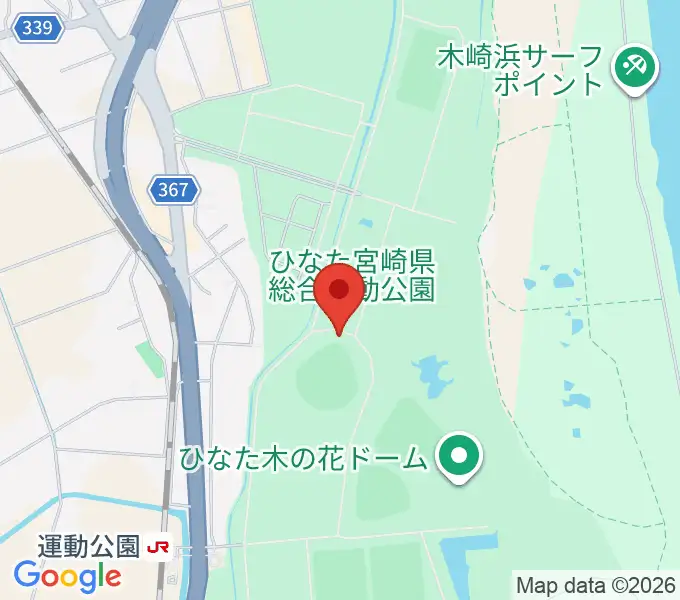 ひなたひむかスタジアムの地図