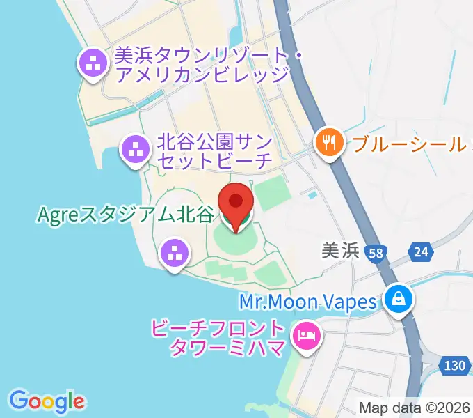 Agreスタジアム北谷の地図