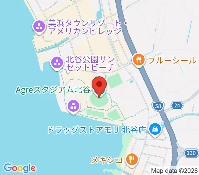 Agreスタジアム北谷の地図