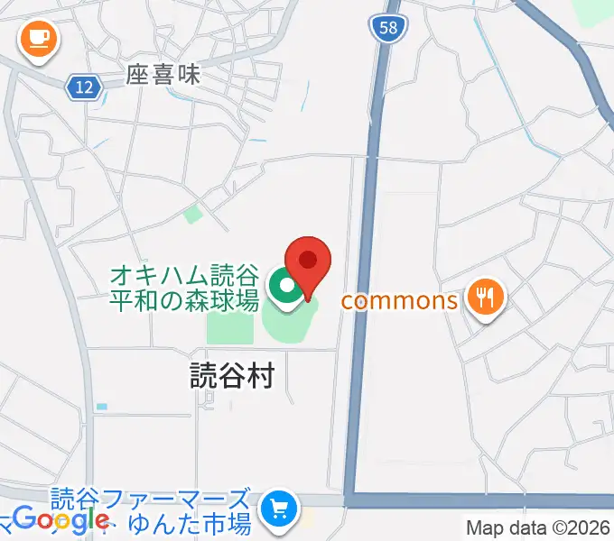 オキハム読谷平和の森球場の地図