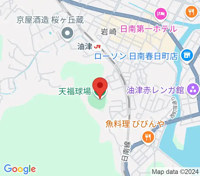 日南市天福球場の地図