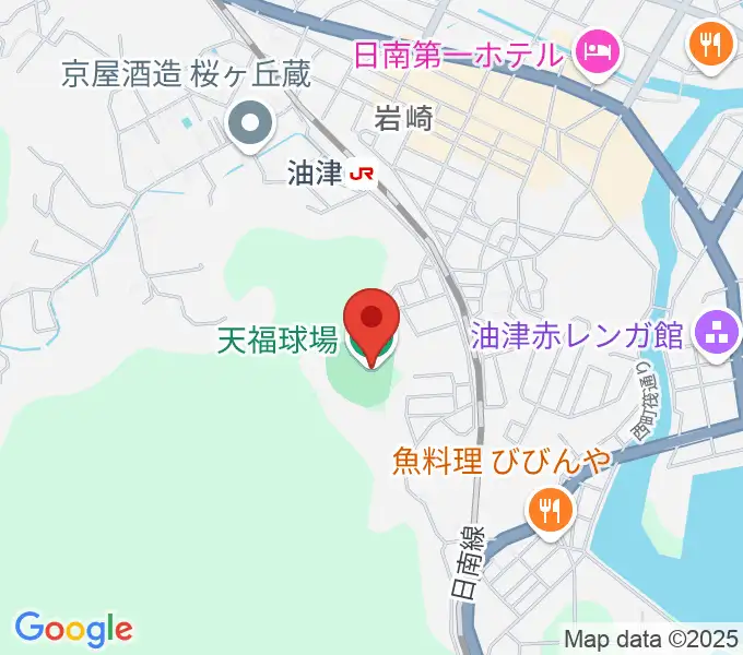 日南市天福球場の地図