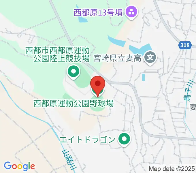 西都原運動公園野球場の地図