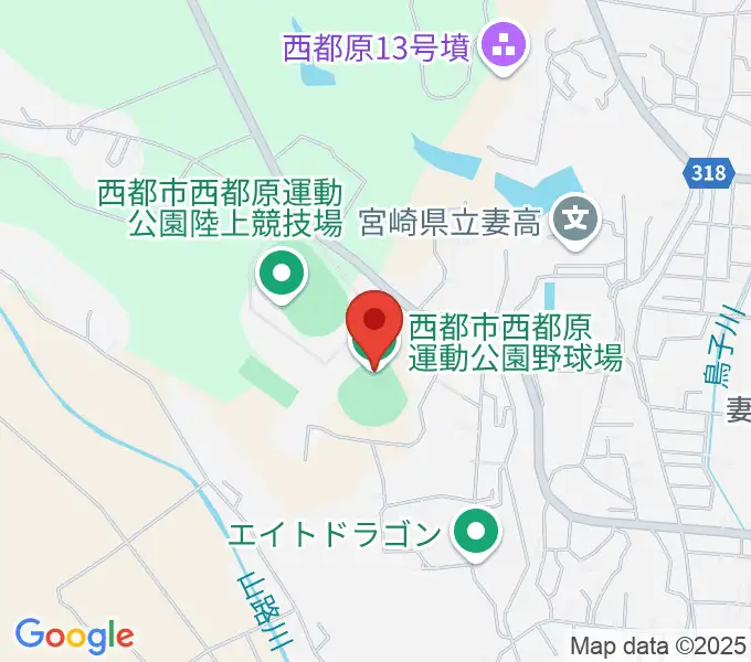 西都原運動公園野球場の地図