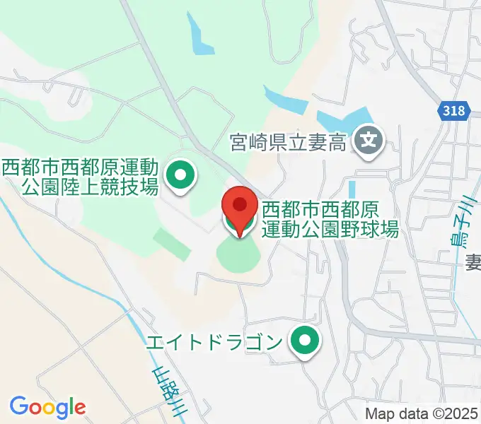 西都原運動公園野球場の地図