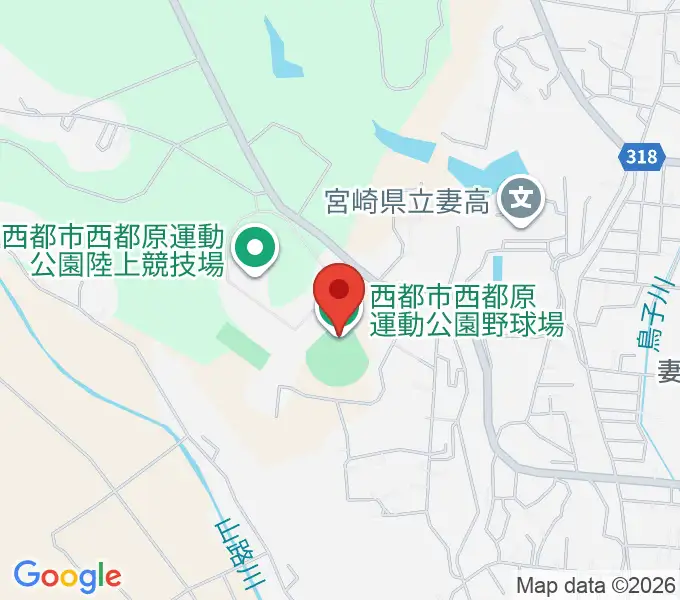 西都原運動公園野球場の地図