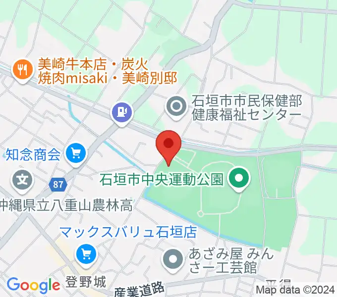 石垣市中央運動公園野球場の地図