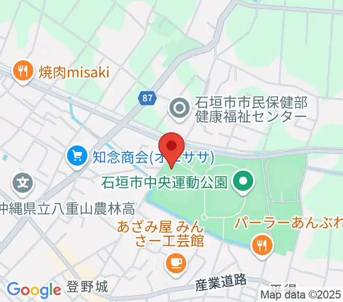 石垣市中央運動公園野球場の地図