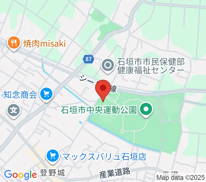 石垣市中央運動公園野球場の地図