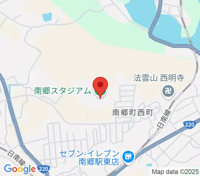 南郷スタジアムの地図