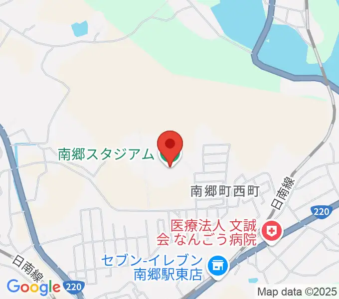南郷スタジアムの地図