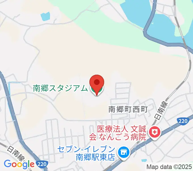南郷スタジアムの地図