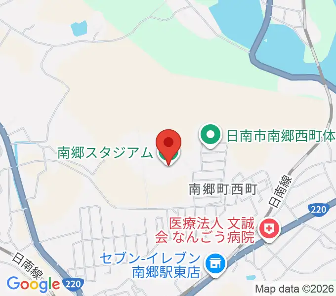 南郷スタジアムの地図