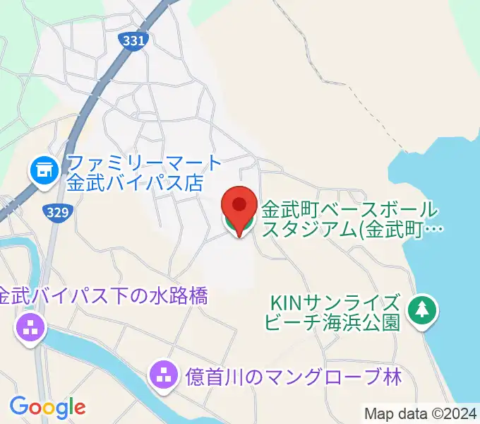 金武町ベースボールスタジアムの地図