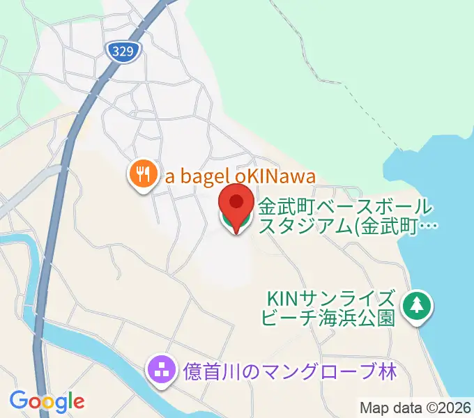 金武町ベースボールスタジアムの地図