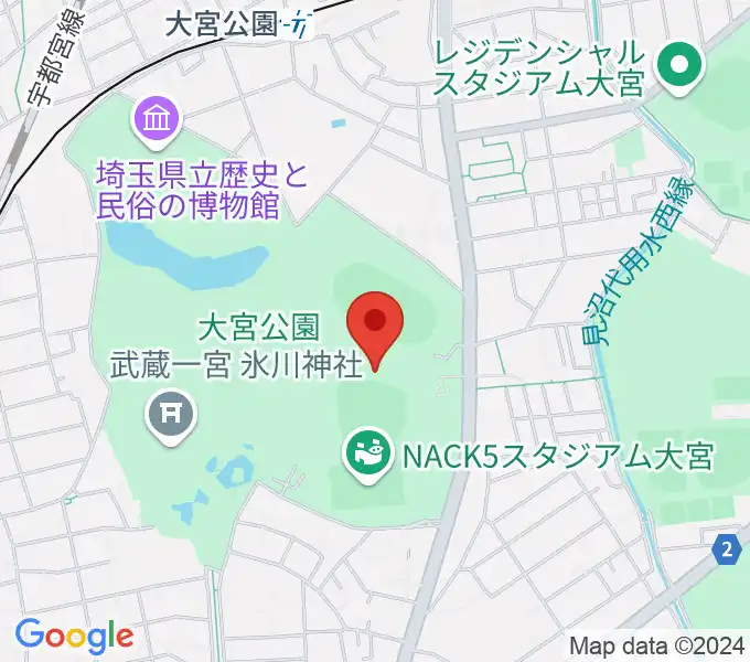 埼玉県営大宮公園野球場の地図