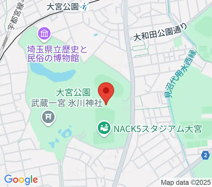 埼玉県営大宮公園野球場の地図