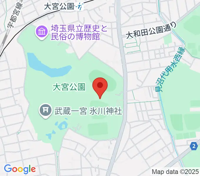 埼玉県営大宮公園野球場の地図