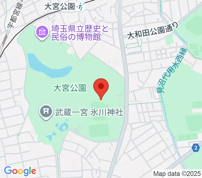 埼玉県営大宮公園野球場の地図