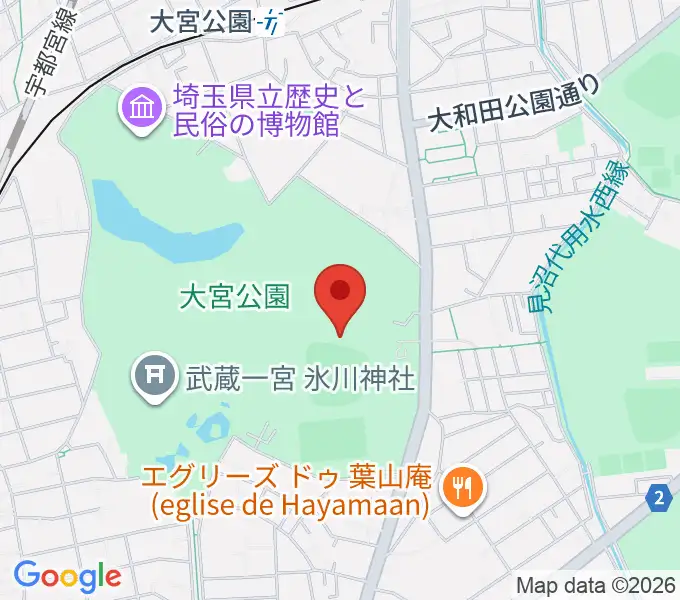 埼玉県営大宮公園野球場の地図
